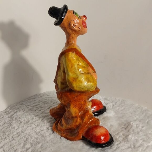 Signed Vtg. Paper Mache Clown - Picture 2 of 7